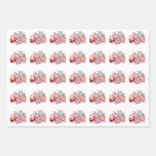 Pink Retro Groovy Weihnachten Geschenkpapier Set (Vorderseite 3)