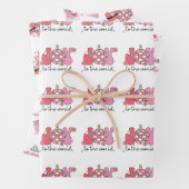 Pink Retro Groovy Weihnachten Geschenkpapier Set (Beispiel)