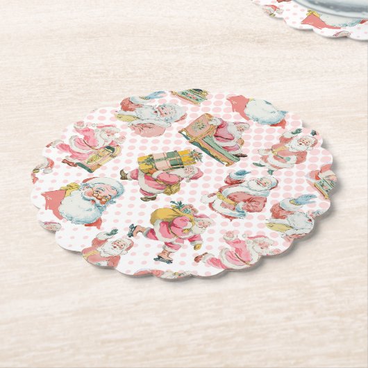 Pink Retro Groovy Weihnachten Untersetzer (angewinkelt)