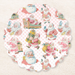 Pink Retro Groovy Weihnachten Untersetzer