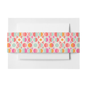 Pink-Retro Kreis-Muster Einladungsbanderole