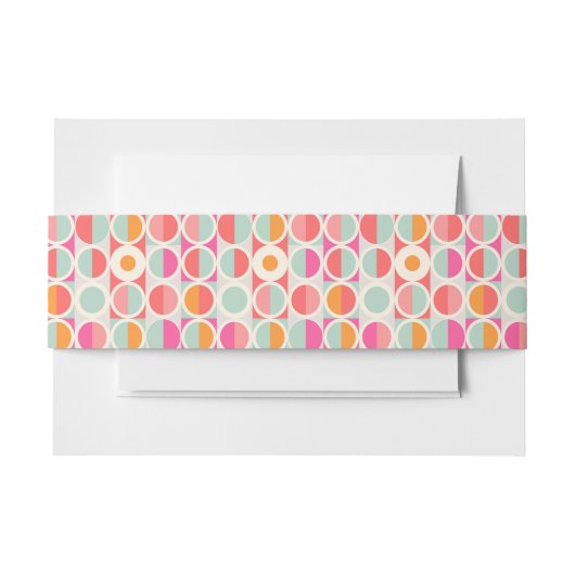 Pink-Retro Kreis-Muster Einladungsbanderole (Vorderseite Beispiel)