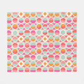 Pink-Retro Kreis-Muster Fleecedecke (Vorderseite (Horizontal))