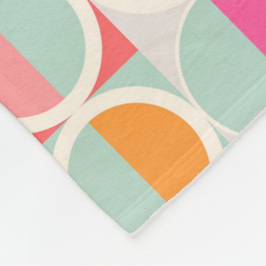 Pink-Retro Kreis-Muster Fleecedecke (Ecke)