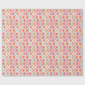 Pink-Retro Kreis-Muster Geschenkpapier (Flach)