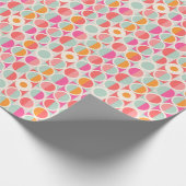Pink-Retro Kreis-Muster Geschenkpapier (Ecke)