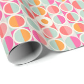Pink-Retro Kreis-Muster Geschenkpapier (Rolleneckpunkt)