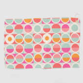 Pink-Retro Kreis-Muster Golfhandtuch (Horizontal)