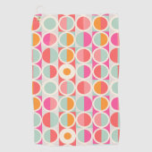 Pink-Retro Kreis-Muster Golfhandtuch (Vorderseite)