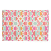 Pink-Retro Kreis-Muster Kissenbezug (Rückseite-Links)