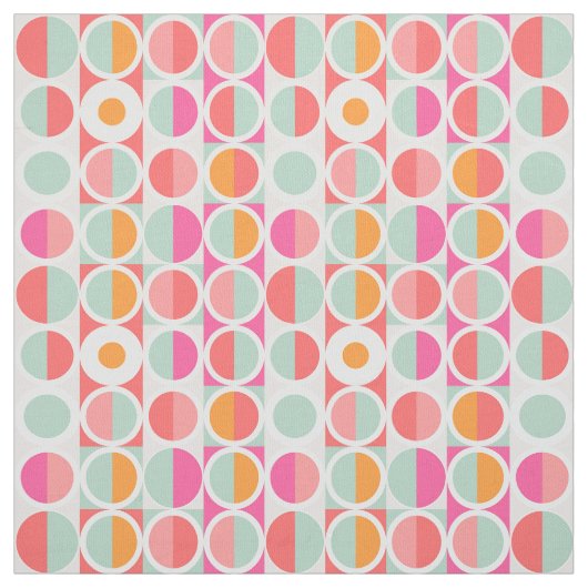 Pink-Retro Kreis-Muster Stoff (Muster)