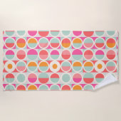 Pink-Retro Kreis-Muster Strandtuch (Vorderseite)