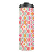 Pink-Retro Kreis-Muster Thermosbecher (Vorderseite)