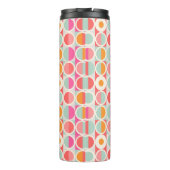 Pink-Retro Kreis-Muster Thermosbecher (Rückseite)