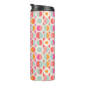 Pink-Retro Kreis-Muster Thermosbecher (Nach rechts gedreht)