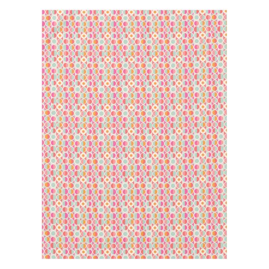 Pink-Retro Kreis-Muster Tischdecke (Vorderseite)
