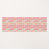 Pink-Retro Kreis-Muster Yogamatte (Vorderseite (Horizontal))