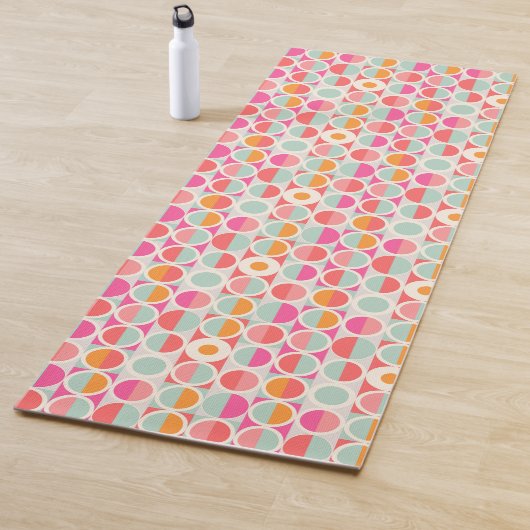 Pink-Retro Kreis-Muster Yogamatte (Beispiel)