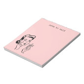 Pink Retro Lady Note to Self Memo Pad Notizblock (Rotiert)