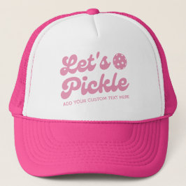 Pink Retro Lasst uns Personalisiertes Pickleball p Truckerkappe