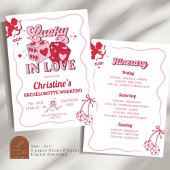 Pink Retro Lucky Liebe Vegas Bachelorette Einladung