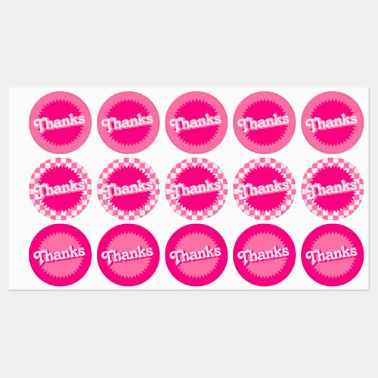 Pink Retro Malibu Seal | Etiketten (Blatt)