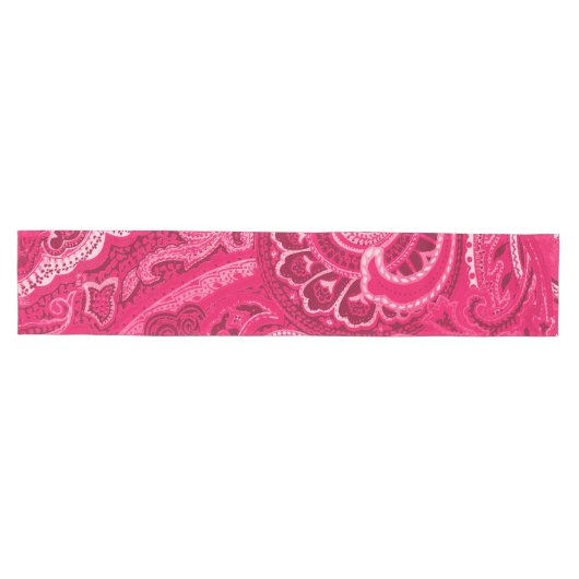 Pink-Retro Paisley Bandanna/Bandana Mittelgroßer Tischläufer (Horizontal)