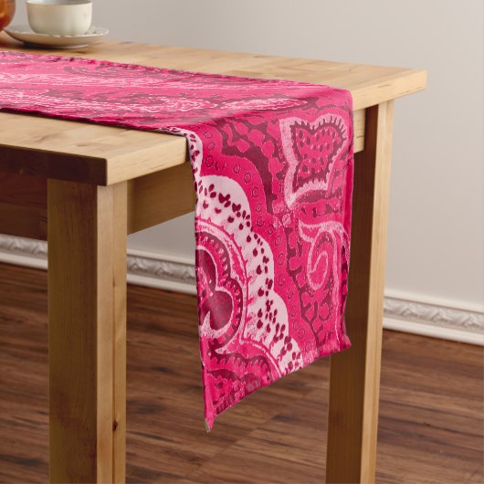 Pink-Retro Paisley Bandanna/Bandana Mittelgroßer Tischläufer (Beispiel)
