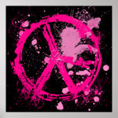 PINK RETRO PEACE SIGN POSTER (Vorne)