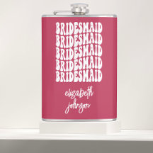 Pink Retro Personalisiert Bachelorette Bridesmaid