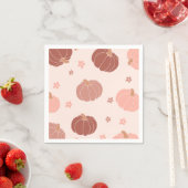 Pink Retro Pumpkin 1. Geburtstag Papier Napkin Serviette (Beispiel)