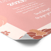 Pink Retro Pumpkin 1st Birthday Time Capsule Poster (Ecke)