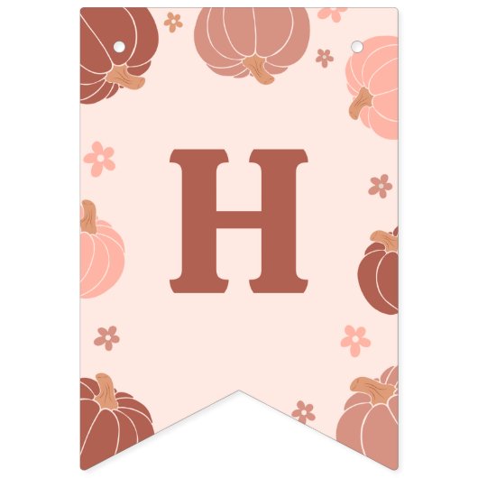 Pink Retro Pumpkin Birthday Bunting Banner (Zweite Fahne)