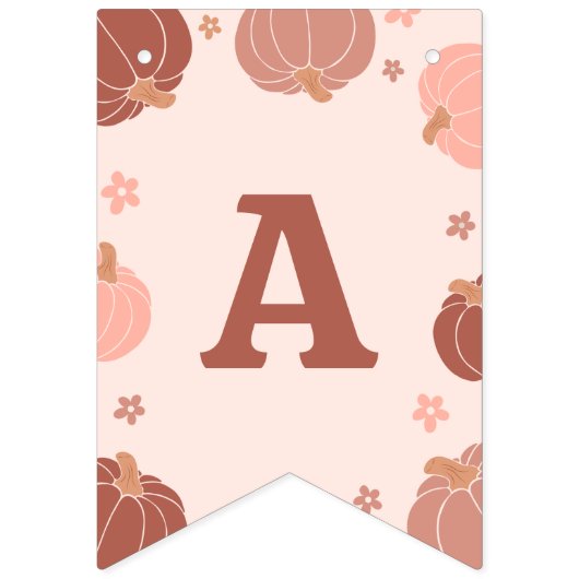 Pink Retro Pumpkin Birthday Bunting Banner (Dritte Fahne)