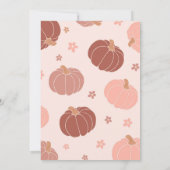 Pink Retro Pumpkin First Birthday Photo Banner Einladung (Rückseite)