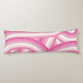 Pink Retro Rainbow Stripes Pattern Seitenschläferkissen (Rückseite)
