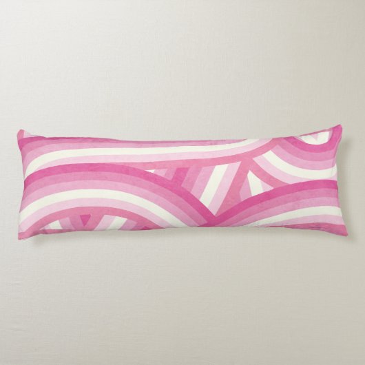 Pink Retro Rainbow Stripes Pattern Seitenschläferkissen (Rückseite)