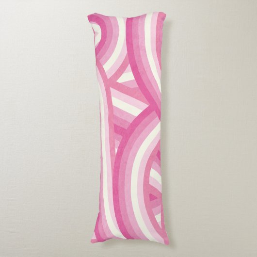 Pink Retro Rainbow Stripes Pattern Seitenschläferkissen (Vorderseite Vertikal)