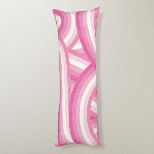 Pink Retro Rainbow Stripes Pattern Seitenschläferkissen (Rückseite (Vertikal))