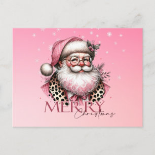 Pink Retro Santa Claus Frohe Weihnachten