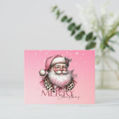 Pink Retro Santa Claus Frohe Weihnachten (Stehend Vorderseite)