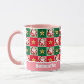 Pink Retro Santa Claus Frohe Weihnachtskids Tasse (Links)