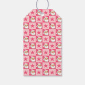 Pink Retro Santa Claus Pink Tartan Karierte Weihna Geschenkanhänger (Rückseite)