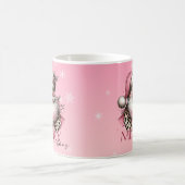Pink Retro Santa Claus Vintag Frohe Weihnachten Kaffeetasse (Mittel)