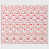 Pink Retro Santa Clause Geschenkpapier (Flach)