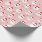 Pink Retro Santa Clause Geschenkpapier (Ecke)