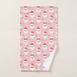 Pink Retro Santa Clause Küchentuch Handtuch