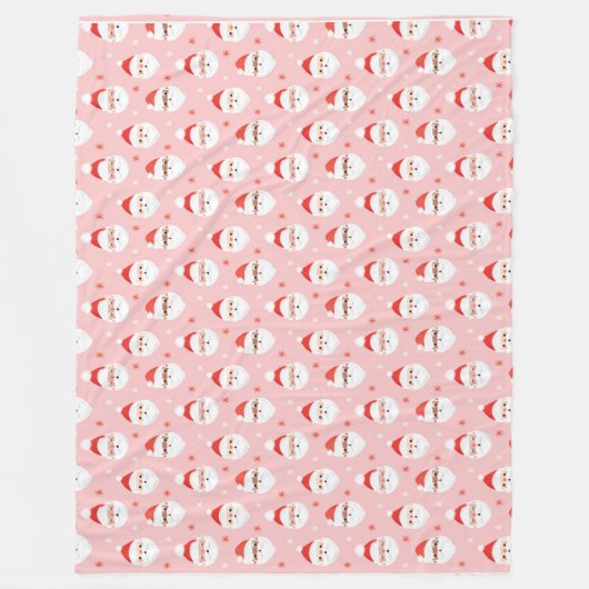 Pink Retro Santa Clause Wrapping Paper Fleecedecke (Vorderseite)