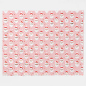 Pink Retro Santa Clause Wrapping Paper Fleecedecke (Vorderseite (Horizontal))