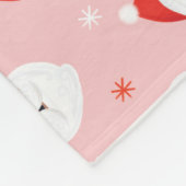 Pink Retro Santa Clause Wrapping Paper Fleecedecke (Ecke)